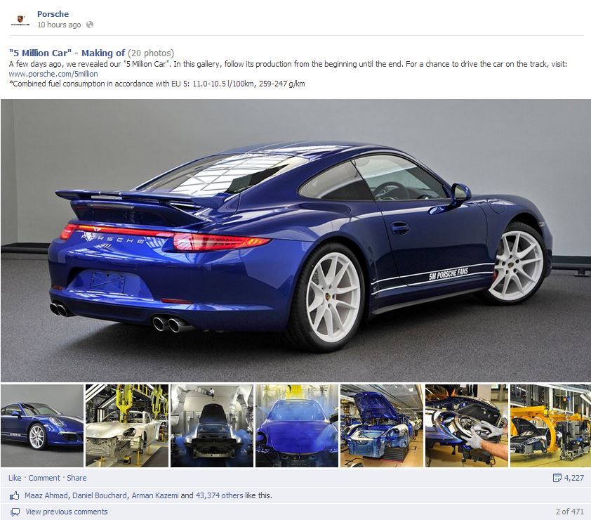 Porsche and Facebook Fans create special Porsche 911 Carrera 4S