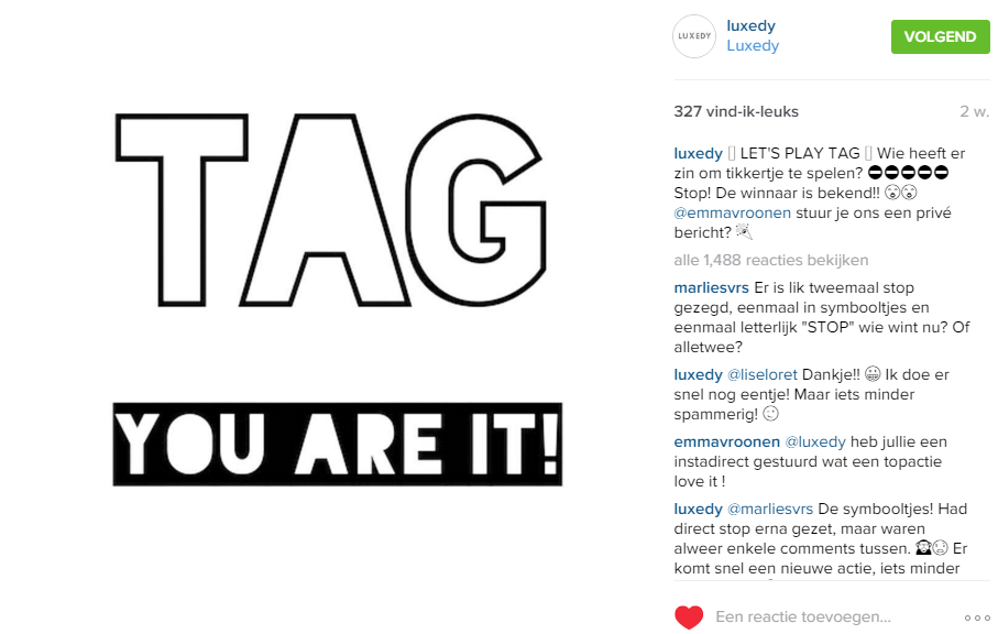 Instagram Tag Game by Luxedy