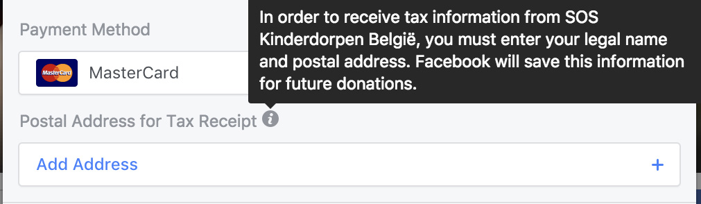 Facebook donations
