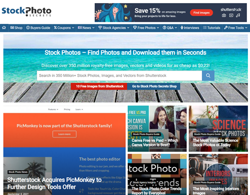 StockPhotoSecrets - homepagina